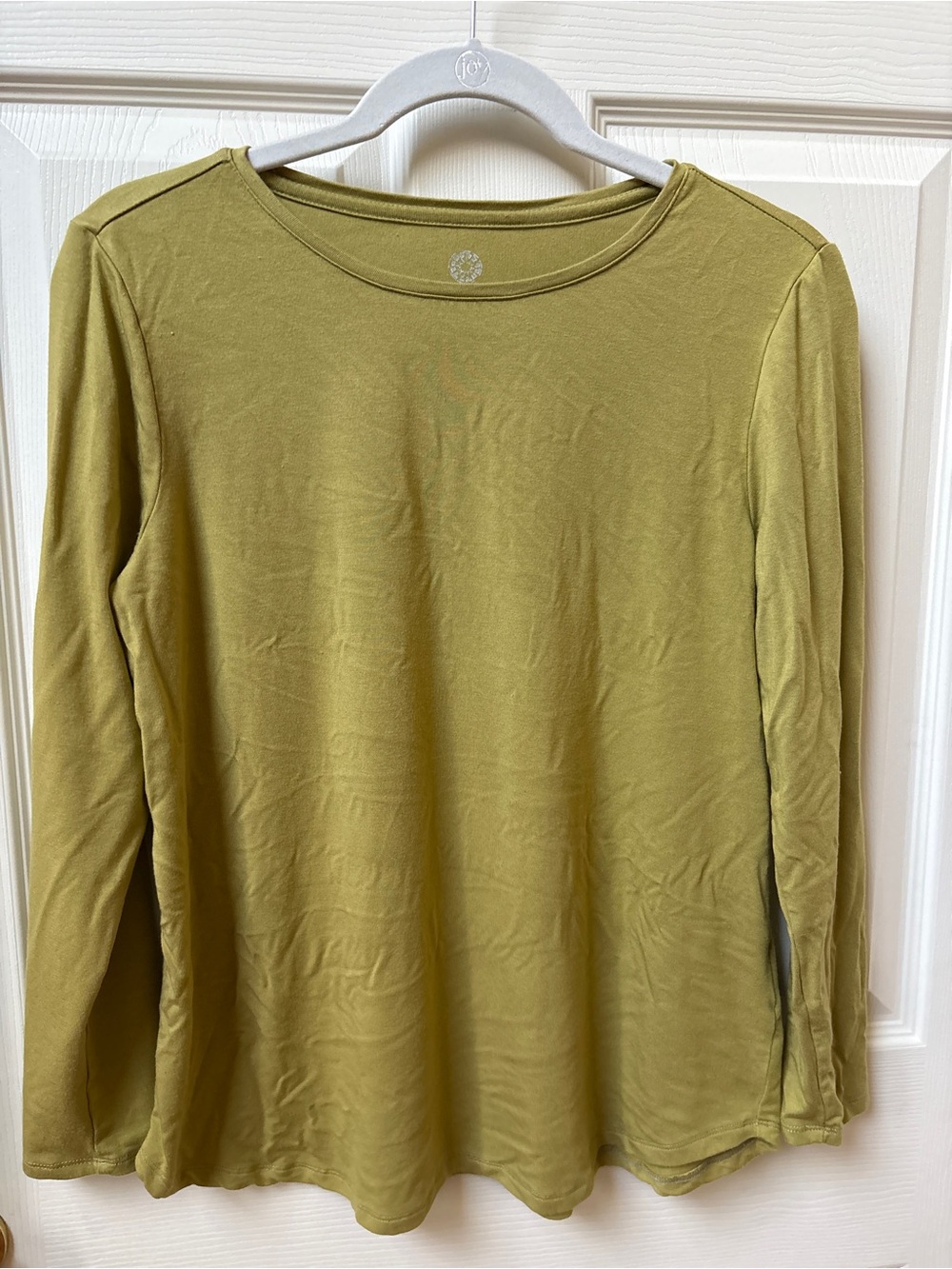 Ruby Rd. Olive Green Long Sleeve Crew Neck Top